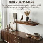 MyGift 32-Inch Premium Curved Oval Solid Wood Floating Shelf, Modern Wall-Mounte... - Image 4