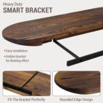 MyGift 32-Inch Premium Curved Oval Solid Wood Floating Shelf, Modern Wall-Mounte... - Image 6
