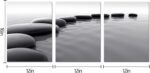 HOMEOART Zen Stone Picture Bathroom Spa Room Wall Decor Black and White Zen Canv... - Image 3