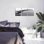 HOMEOART Zen Stone Picture Bathroom Spa Room Wall Decor Black and White Zen Canv... - Image 4