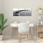 HOMEOART Zen Stone Picture Bathroom Spa Room Wall Decor Black and White Zen Canv... - Image 5