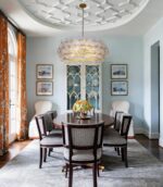 TOCHIC Large Glass Chandelier 32.7" D, Gold Drum Chandelier Modern Round Pendant... - Image 6