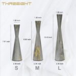 Metal Taper Candle Holders Set of 3 for Pillar Candles, Grey Marble Pattern Cand... - Image 5