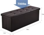 Camabel 43 inch Folding Ottoman Storage Bench Cube Hold up 700lbs Faux Leather 1... - Image 4