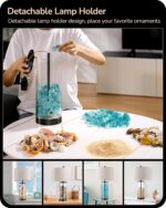 EDISHINE 23.6" Glass Table Lamp Set of 2, DIY Refillable Bedside Lamp with Linen... - Image 3