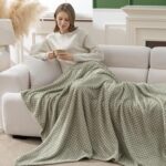 Fluffy Plush Throw - Ultra Soft Jacquard Fleece with Weft Knit Pattern - Luxury ... - Image 5