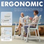 PatioPerk Tall Adirondack Chair Set of 2 with Double Connecting Tray, Recycled H... - Image 4