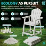 PatioPerk Tall Adirondack Chair Set of 2 with Double Connecting Tray, Recycled H... - Image 7