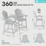 PatioPerk Tall Adirondack Chair Set of 2 with Double Connecting Tray, Recycled H... - Image 8