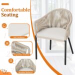 Devoko Patio Furniture Set 3 Pieces Rope Woven Bistro Set Outdoor Conversation S... - Image 4