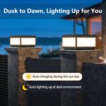 Outdoor Landscape Post Light, Modern 2-in-1 Solar and High Voltage Wired Waterpr... - Image 7