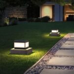 Outdoor Landscape Post Light, Modern 2-in-1 Solar and High Voltage Wired Waterpr... - Image 8