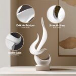 White Decor Modern Flame Statue, Home Decor Abstract Art Flame Statue for Living... - Image 4