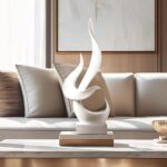 White Decor Modern Flame Statue, Home Decor Abstract Art Flame Statue for Living... - Image 6