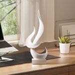 White Decor Modern Flame Statue, Home Decor Abstract Art Flame Statue for Living... - Image 7