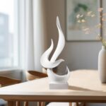 White Decor Modern Flame Statue, Home Decor Abstract Art Flame Statue for Living... - Image 8