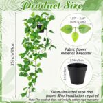 35'' Fake Pothos Hanging Plants, Set of 4 Faux Ivy Vines with Pots, Artificial H... - Image 3