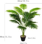 Tall Faux Palm Tree Realistic Potted Silk Artificial Plants Indoor with Pot Floo... - Image 3