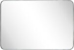 TEHOME 20x30'' Brushed Nickel Rounded Rectangle Bathroom Mirror Brushd Silver 30... - Image 4
