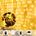 HOME LIGHTING Window Curtain String Lights, 300 LED 8 Lighting Modes Fairy Coppe... - Image 3