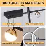 ORANOOR Modern LED Pendant Lights, Dimmable 39in Linear Wave LED Chandelier Ligh... - Image 3