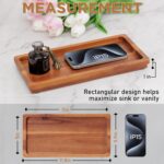 Bathroom Vanity Tray 11.8 x 5.9 inches of Natural Acacia Wood - Elegant Organize... - Image 3