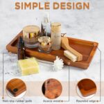 Bathroom Vanity Tray 11.8 x 5.9 inches of Natural Acacia Wood - Elegant Organize... - Image 4