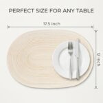 Noctiflorous Woven Oval Braided Placemats Set of 8-12 x 17.5 Inch Washable Non-S... - Image 3