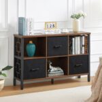 HOMISSUE 6 Cube Storage Organizer Shelf, Rustic Short Bookshelf with 3 Storage B... - Image 4