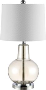 Safavieh Lighting Collection Atlas Luster Glass/ Light Grey Shade 24-inch Bedroo... - Image 4
