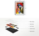 Large Framed Mid Century Modern Wall Art, Vertical Abstract Colorful Eclectic Pi... - Image 10