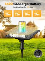 Brightown 108FT 52LED Solar String Lights Outdoor with Remote & USB Port, Shatte... - Image 5