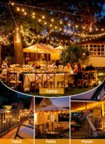 Brightown 108FT 52LED Solar String Lights Outdoor with Remote & USB Port, Shatte... - Image 6