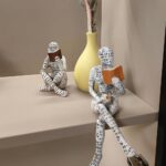 JEYUME Reading Women Decor Sculpture, 3pcs Simple Resin Abstract Statue Home Dec... - Image 5