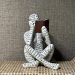 JEYUME Reading Women Decor Sculpture, 3pcs Simple Resin Abstract Statue Home Dec... - Image 7
