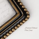 Sunlit Boho Vintage Picture Frame 5x7 Inch with Beaded Border, Luxury Antique Sq... - Image 6