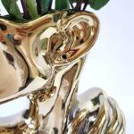 Elegant Gold Ceramic Vase Unique Flower Vase for Home Decor Perfect for Living R... - Image 4