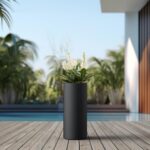 Kante 18.9 Inch Tall Cylindrical Planter, Large Round Plant Pots with Drainage H... - Image 6