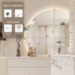 40" Led Btathroom Mirror with Lights, Half Moon Backlit Vanity Mirror for Wall, ... - Image 3