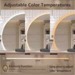 40" Led Btathroom Mirror with Lights, Half Moon Backlit Vanity Mirror for Wall, ... - Image 4