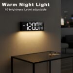 JALL 16.15 inch Large Digital Wall Clock, RGB Lights with Remote Control, Dual A... - Image 3