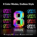 JALL 16.15 inch Large Digital Wall Clock, RGB Lights with Remote Control, Dual A... - Image 5