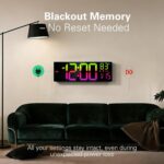 JALL 16.15 inch Large Digital Wall Clock, RGB Lights with Remote Control, Dual A... - Image 7