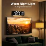 JALL 16.15 inch Large Digital Wall Clock, RGB Lights with Remote Control, Dual A... - Image 8