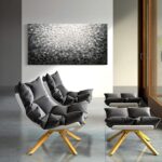 Wall Art Canvas Modern Abstract Wall Art 100% Hand-Painted Black and White Abstr... - Image 5