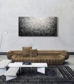 Wall Art Canvas Modern Abstract Wall Art 100% Hand-Painted Black and White Abstr... - Image 6
