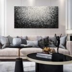 Wall Art Canvas Modern Abstract Wall Art 100% Hand-Painted Black and White Abstr... - Image 7