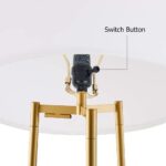 ROSEN GARDEN Floor Lamp, Standing Reading Light with Faux Marble Shelves and Fab... - Image 5