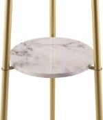 ROSEN GARDEN Floor Lamp, Standing Reading Light with Faux Marble Shelves and Fab... - Image 6
