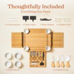 SMIRLY Charcuterie Boards Set - Large Bamboo Cheese Board Set - House Warming Gi... - Image 4